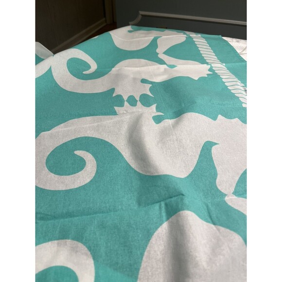 Beach Road Seahorses Teal White “The Beach Sheet” - Picture 11 of 14